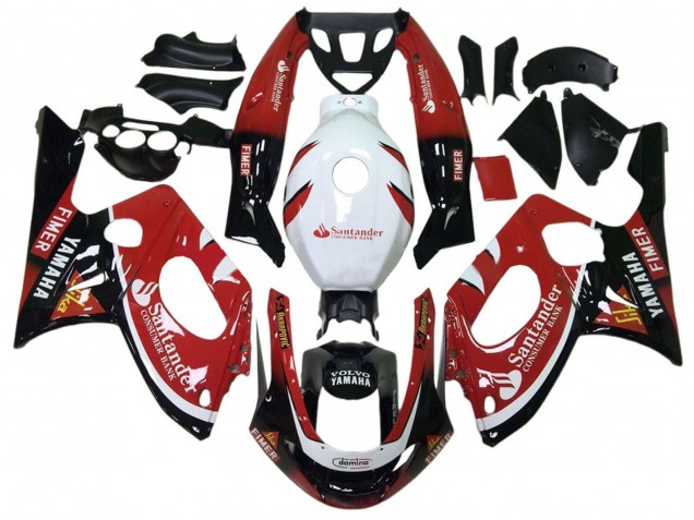 1996-2007 Glossy Black Red White Volvo Fimer Santander Yamaha YZF600R Thundercat Motorcycle Fairings Canada