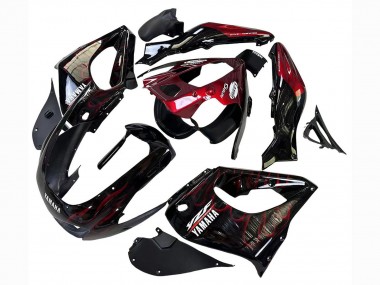 1997-2007 Black with Dark Red Flame Yamaha YZF 1000R Thunderace Motorcycle Fairings Canada