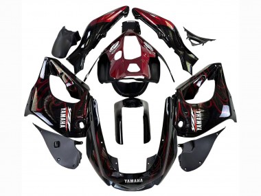 1997-2007 Black with Dark Red Flame Yamaha YZF 1000R Thunderace Motorcycle Fairings Canada