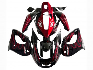 1997-2007 Black with Red Flame Yamaha YZF 1000R Thunderace Motorcycle Fairing Kits Canada