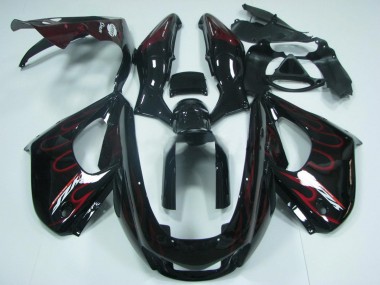 1997-2007 Black with Red Flame Yamaha YZF 1000R Thunderace Motorcycle Fairing Canada