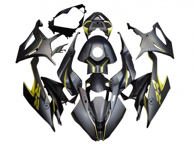 2019-2022 Black Yellow Carbon Fiber BMW S1000RR Motorcycle Fairings Canada