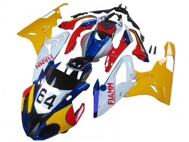 2015-2016 Yellow White Blue Fiamm 64 BMW S1000RR Motorcycle Fairings Canada
