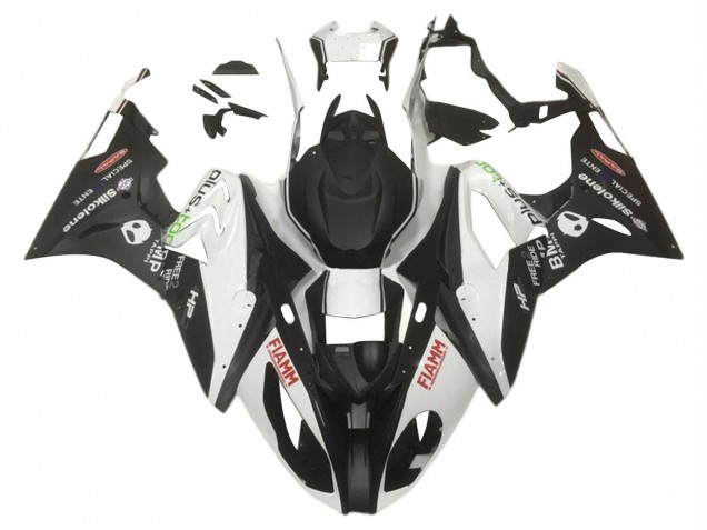2015-2016 White Matte Black HP Fiamm BMW S1000RR Motorcycle Fairings Canada