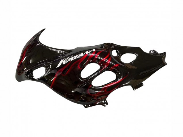 2004-2006 Glossy Black Red Flame Suzuki GSX600F/GSX750F Motorcycle Fairings Canada