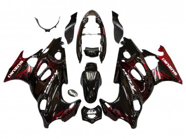 2004-2006 Glossy Black Red Flame Suzuki GSX600F/GSX750F Motorcycle Fairings Canada
