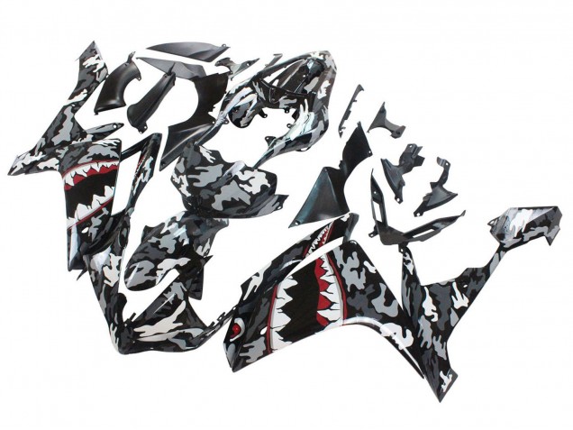 2007-2008 Grey White Camouflage Shark Yamaha YZF 1000 R1 Motorcycle Fairings Canada