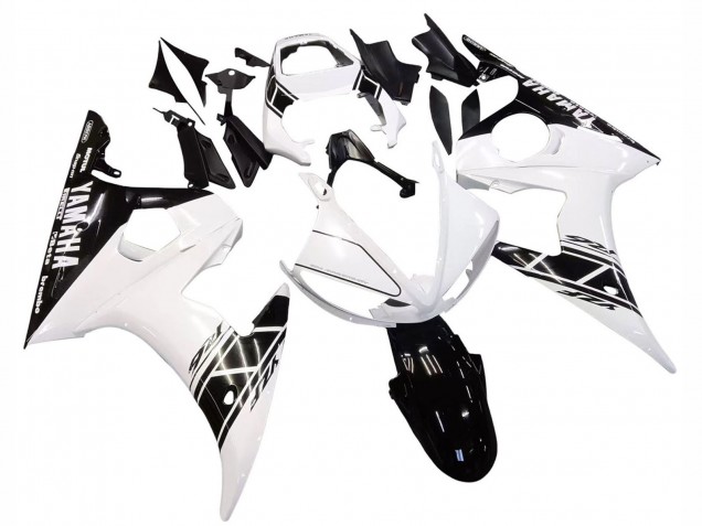 2003-2004 White Glossy Black Yamaha YZF R6 Motorcycle Fairing Canada