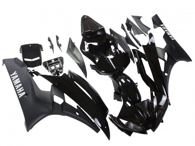 2006-2007 Glossy Black Matte Black Yamaha YZF 600 R6 Motorcycle Fairings Canada