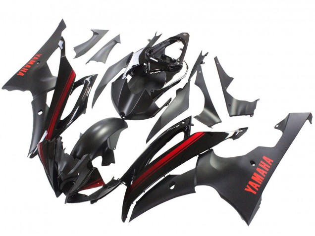 2008-2016 Glossy Black Matte Black Red Stripe Yamaha YZF 600 R6 Motorcycle Fairings Canada