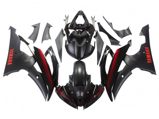 2008-2016 Glossy Black Matte Black Red Stripe Yamaha YZF 600 R6 Motorcycle Fairings Canada
