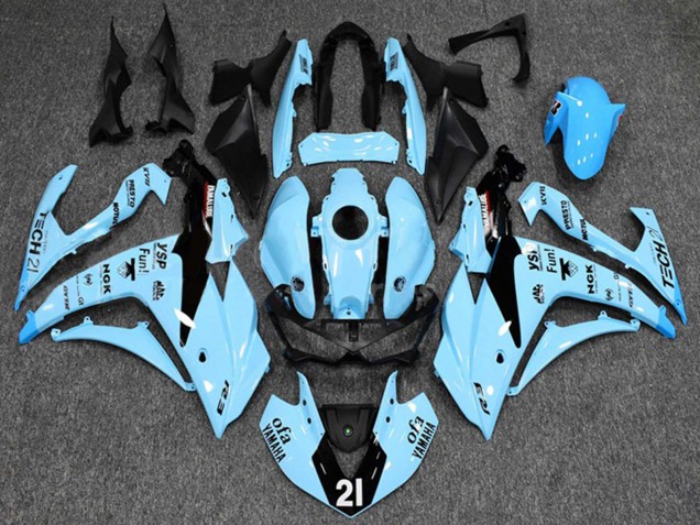 2015-2018 Light Blue Black Yamalube 21 Yamaha YZF R3/R25 Motorcycle Fairings Canada