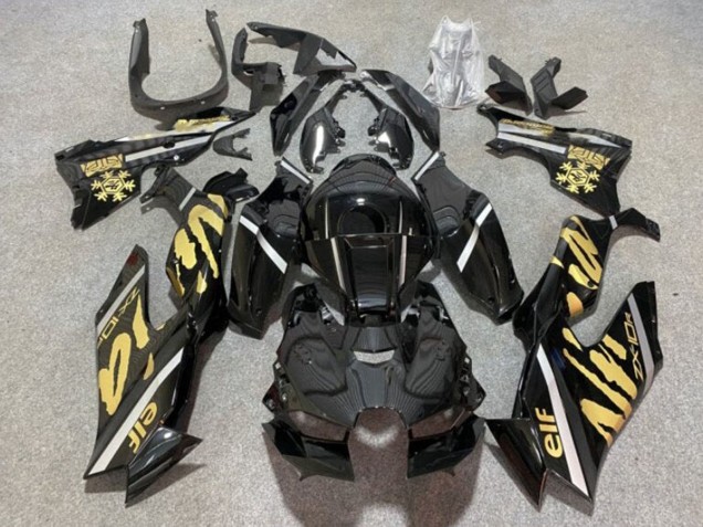 2021-2026 Glossy Black Gold Elf Snow Kawasaki ZX10R Motorcycle Fairings Canada