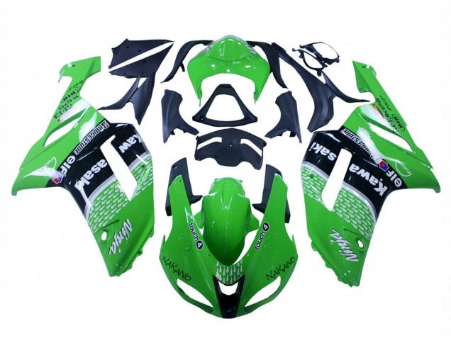 2007-2008 Green Black Ninja Kawasaki ZX6R Motorcycle Fairings Canada