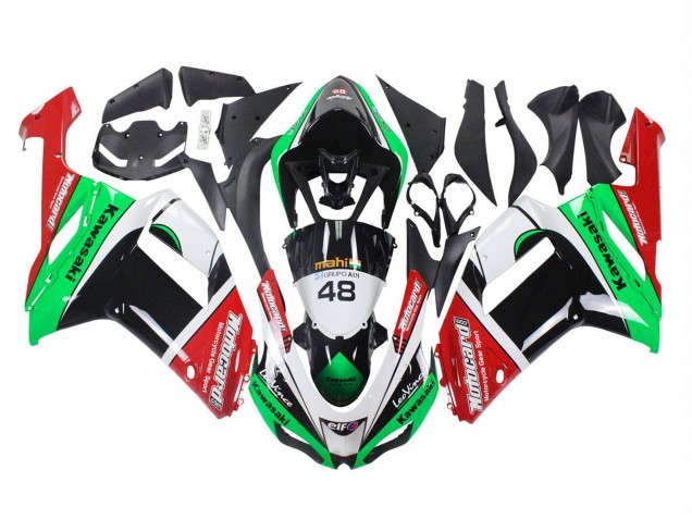 2007-2008 Green Red Kawasaki ZX6R Motorcycle Fairings Canada