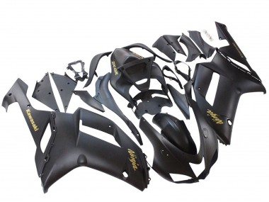 2007-2008 Matte Black with Yellow Logo Ninja Kawasaki ZX6R Motorcycle Fairings Canada