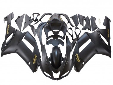 2007-2008 Matte Black with Yellow Logo Ninja Kawasaki ZX6R Motorcycle Fairings Canada