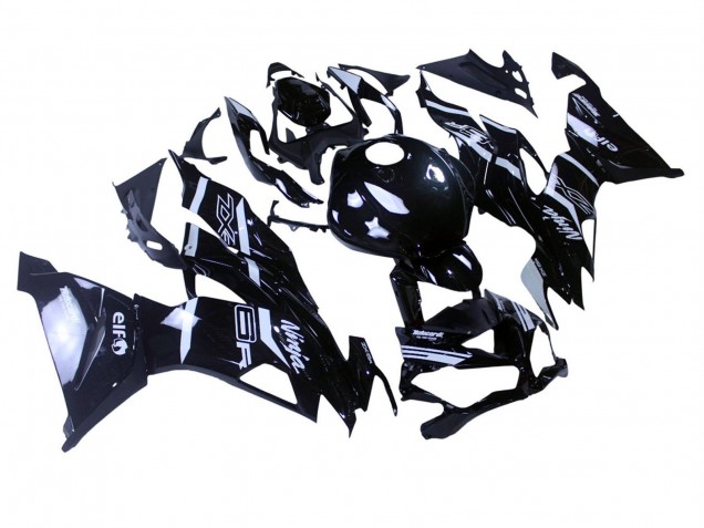 2019-2022 Glossy Black White Kawasaki ZX6R Motorcycle Fairings Canada