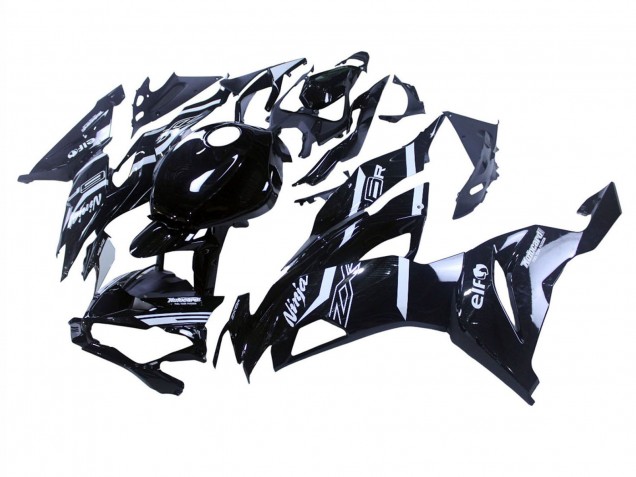 2019-2022 Glossy Black White Kawasaki ZX6R Motorcycle Fairings Canada