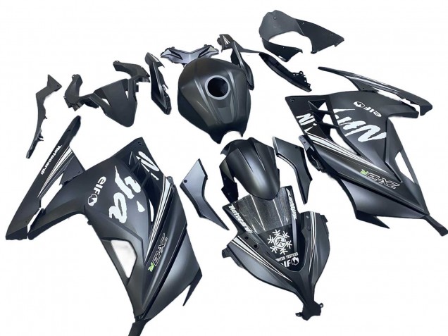 2013-2017 Matte Black White Elf Snow Kawasaki EX300 Motorcycle Fairings Canada