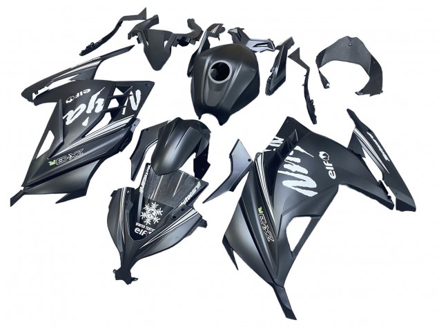 2013-2017 Matte Black White Elf Snow Kawasaki EX300 Motorcycle Fairings Canada