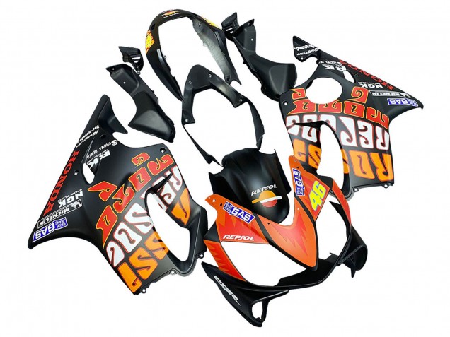 2004-2007 Matte Black Orange Rossi Honda CBR600 F4i Motorcycle Fairings Canada