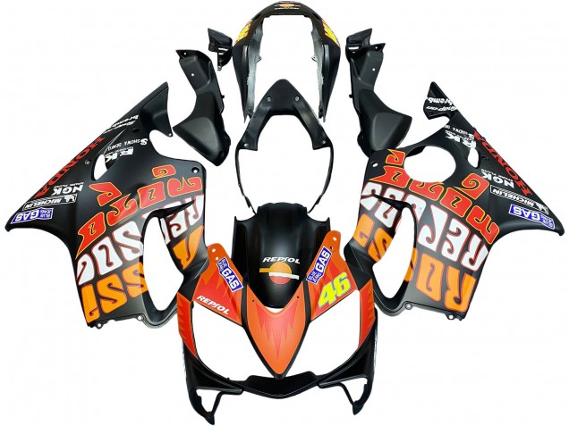 2004-2007 Matte Black Orange Rossi Honda CBR600 F4i Motorcycle Fairings Canada