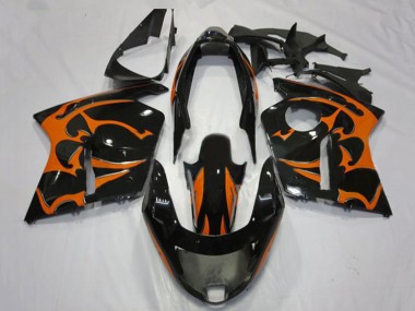 1996-2007 Glossy Black Orange Flame Honda CBR1100XX Blackbird Motorcycle Fairings Canada