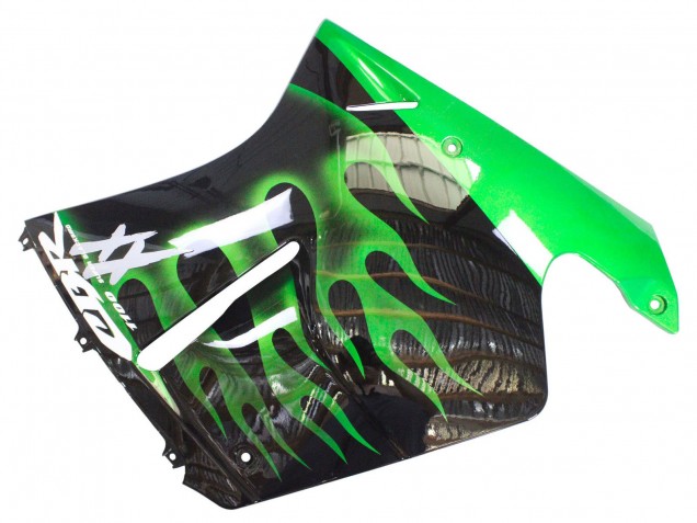 1996-2007 Glossy Black Green Flame Honda CBR1100XX Blackbird Motorcycle Fairing Canada