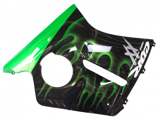 1996-2007 Glossy Black Green Flame Honda CBR1100XX Blackbird Motorcycle Fairing Canada