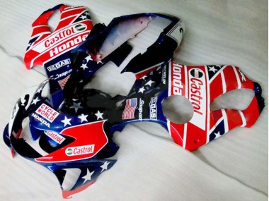 1999-2000 Red White Blue Glossy Black Star Castrol Honda CBR600 F4 Motorcycle Fairings Canada
