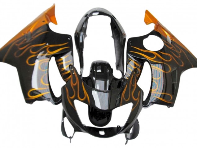 1999-2000 Glossy Black Gold Flame Honda CBR600 F4 Motorcycle Fairings Canada