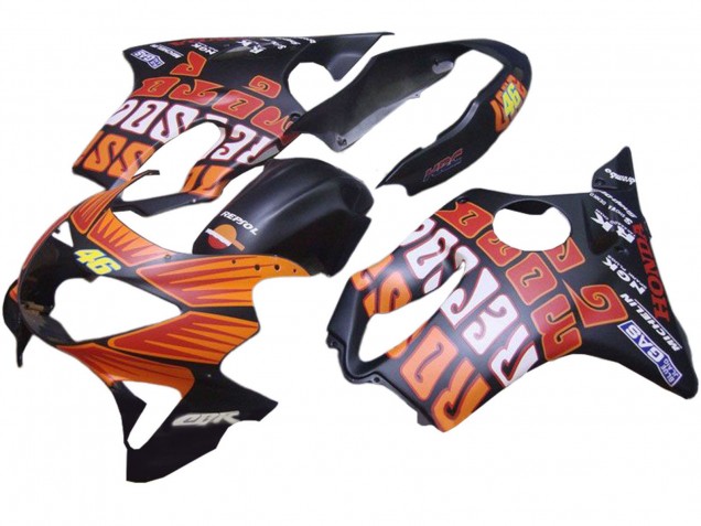 1999-2000 Matte Black Orange Rossi Repsol 46 Honda CBR600 F4 Motorcycle Fairings Canada