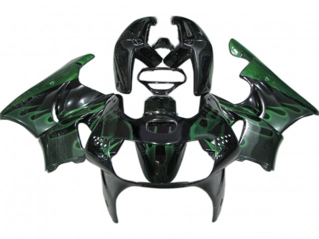 1998-1999 Glossy Black Green Flame Honda CBR900RR 919 Motorcycle Fairings Canada