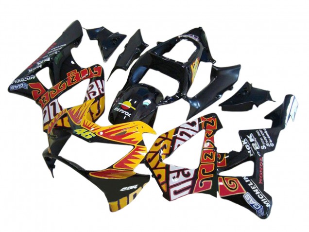 2000-2001 Glossy Black Orange Repsol Rossi Honda CBR900RR 929 Motorcycle Fairings Canada