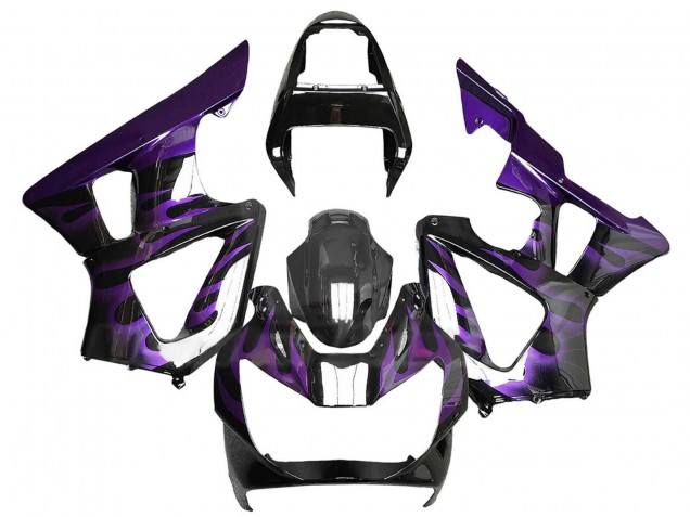 2000-2001 Glossy Black Purple Flame Honda CBR900RR 929 Motorcycle Fairings Canada