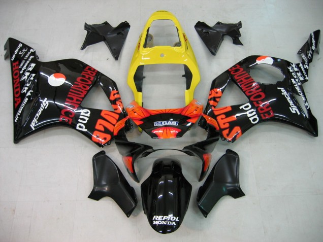 2002-2003 Yellow Red Glossy Black Repsol Rossi Honda CBR900RR 954 Motorcycle Fairing Canada