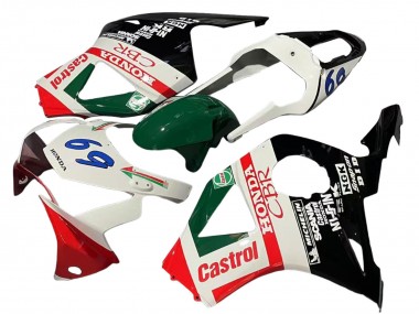 2002-2003 White Red Green Glossy Black Castrol Honda CBR900RR 954 Motorcycle Fairings Canada