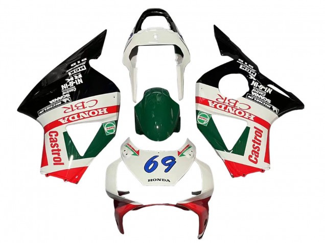 2002-2003 White Red Green Glossy Black Castrol Honda CBR900RR 954 Motorcycle Fairings Canada