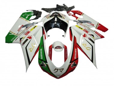 2007-2014 White Red Green Accossato Ducati 848/1098/1198 Motorcycle Fairings Canada