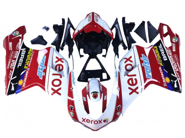 2007-2014 White Red Glossy Black Valsir Xerox Ducati 848/1098/1198 Motorcycle Fairings Canada