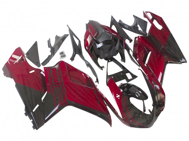 2007-2014 Red Glossy Black Ducati 848 Motorcycle Fairing Canada