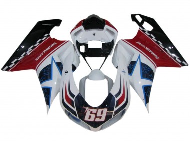 2007-2014 White Red Blue Glossy Black Corse 69 Ducati 848/1098/1198 Motorcycle Fairings Canada
