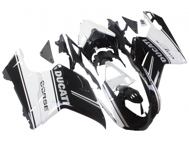 2007-2014 White Glossy Black Corse Ducati 848/1098/1198 Motorcycle Fairings Canada