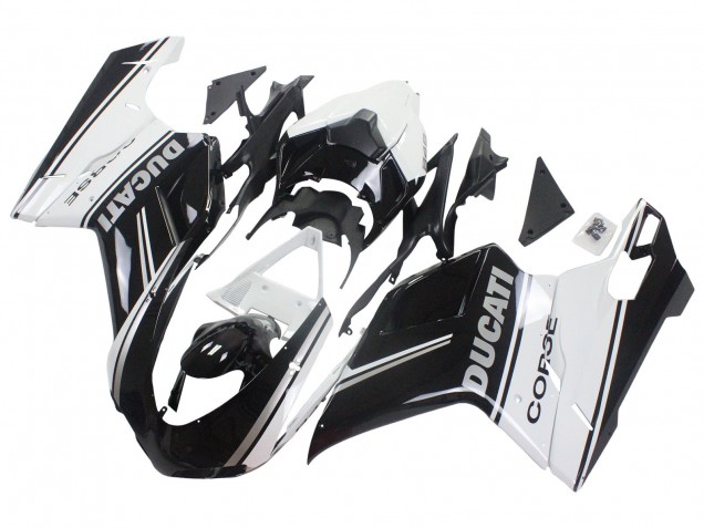 2007-2014 White Glossy Black Corse Ducati 848/1098/1198 Motorcycle Fairings Canada
