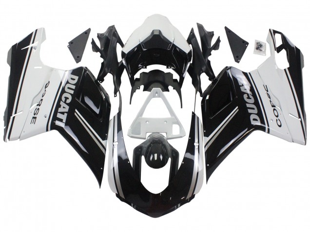 2007-2014 White Glossy Black Corse Ducati 848/1098/1198 Motorcycle Fairings Canada