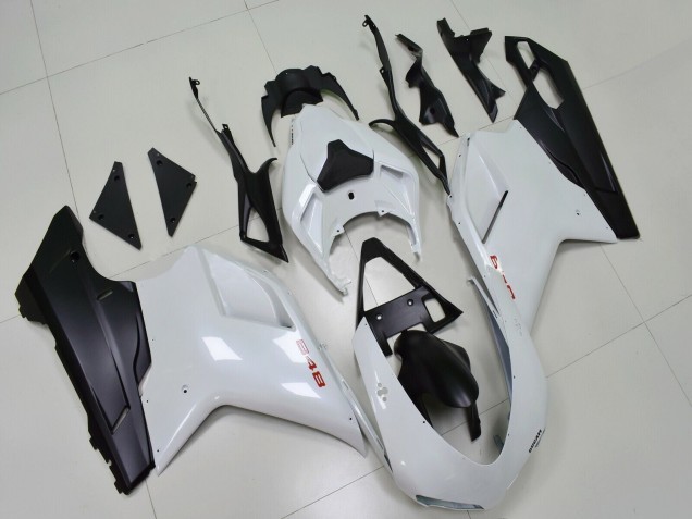 2007-2014 White Matte Black Ducati 848 Motorcycle Fairings Canada