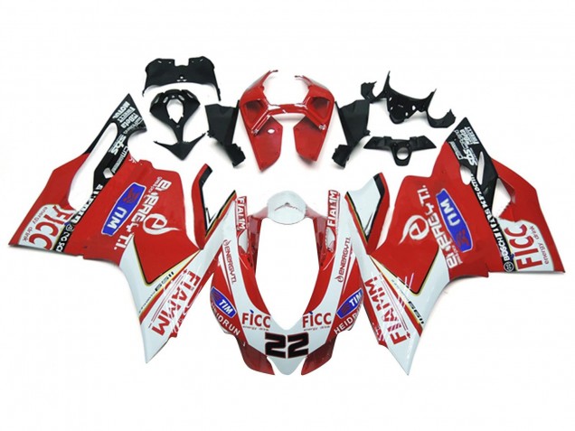 2011-2014 White Red Glossy Black Fiamm Ficc 22 Ducati 1199 Motorcycle Fairings Canada