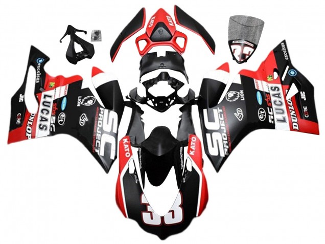 2015-2020 White Red Matte Black Lucas 33 Ducati 959/1299 Motorcycle Fairings Canada