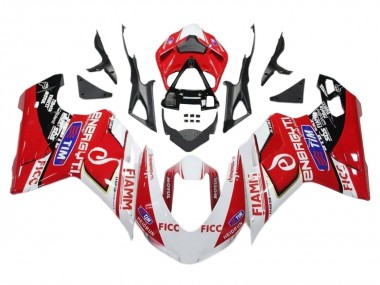 2011-2014 White Red Glossy Black Ficc Fiamm Ducati 1199 Motorcycle Fairings Canada
